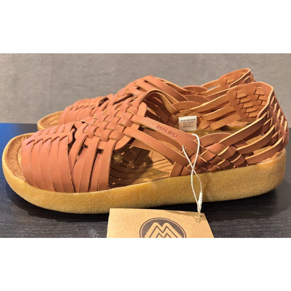 MALIBU SANDALS Canyon Vegan Leather Rubber Whiskey Tan Men's Size 12 - Picture 4 of 10